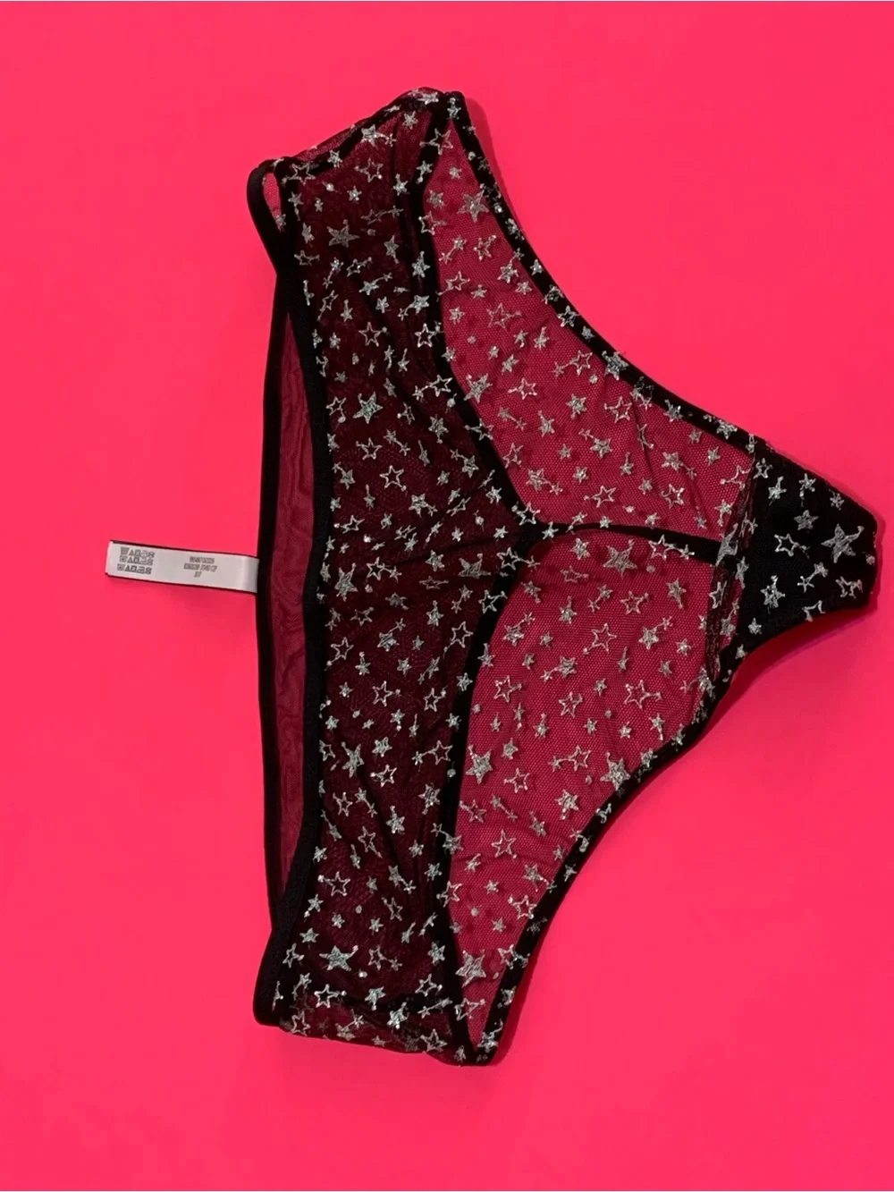 VS Black Sheer Star Mesh Bra & High-Waist panty Set
